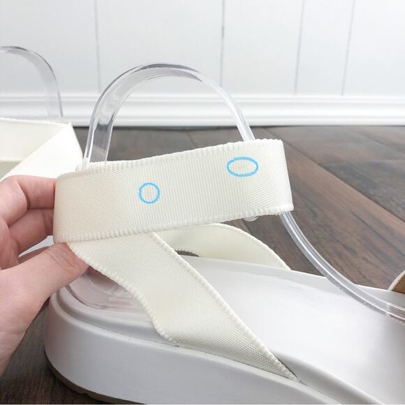 UGG Platform Sandal Ankle Wrap Square Toe Chunky Strappy Lennox Size 11 White - Picture 7 of 13